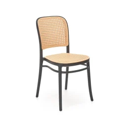 Set 4 sedie in rattan moderne naturale nero Milly
