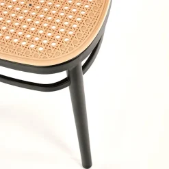 Set 4 sedie in rattan moderne naturale nero Milly