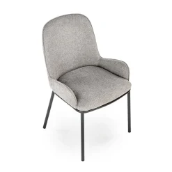 Set 2 sedie moderne con braccioli in tessuto grigio Piumetta