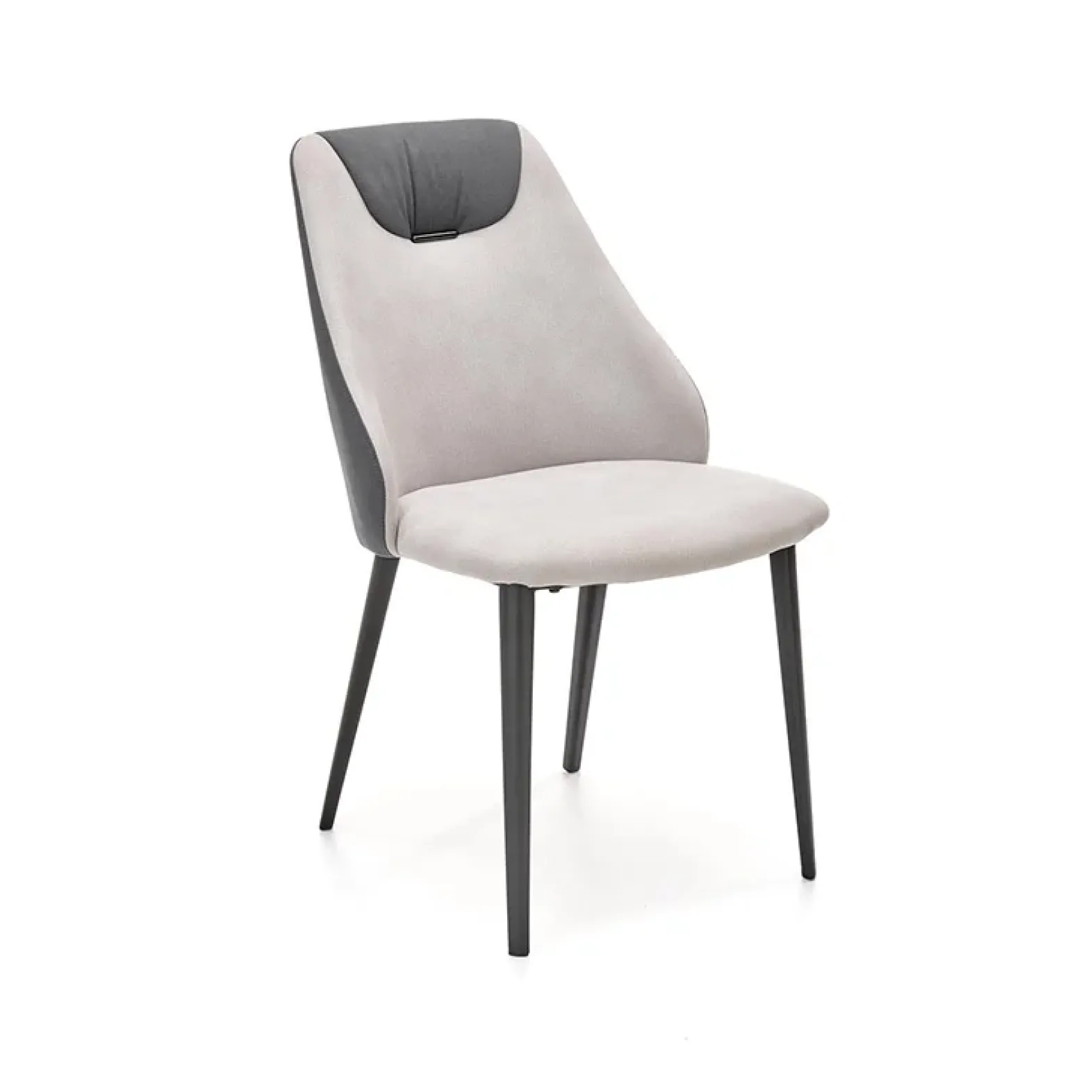 Set 4 sedie moderne da sala in tessuto grigio chiaro e scuro Daichi
