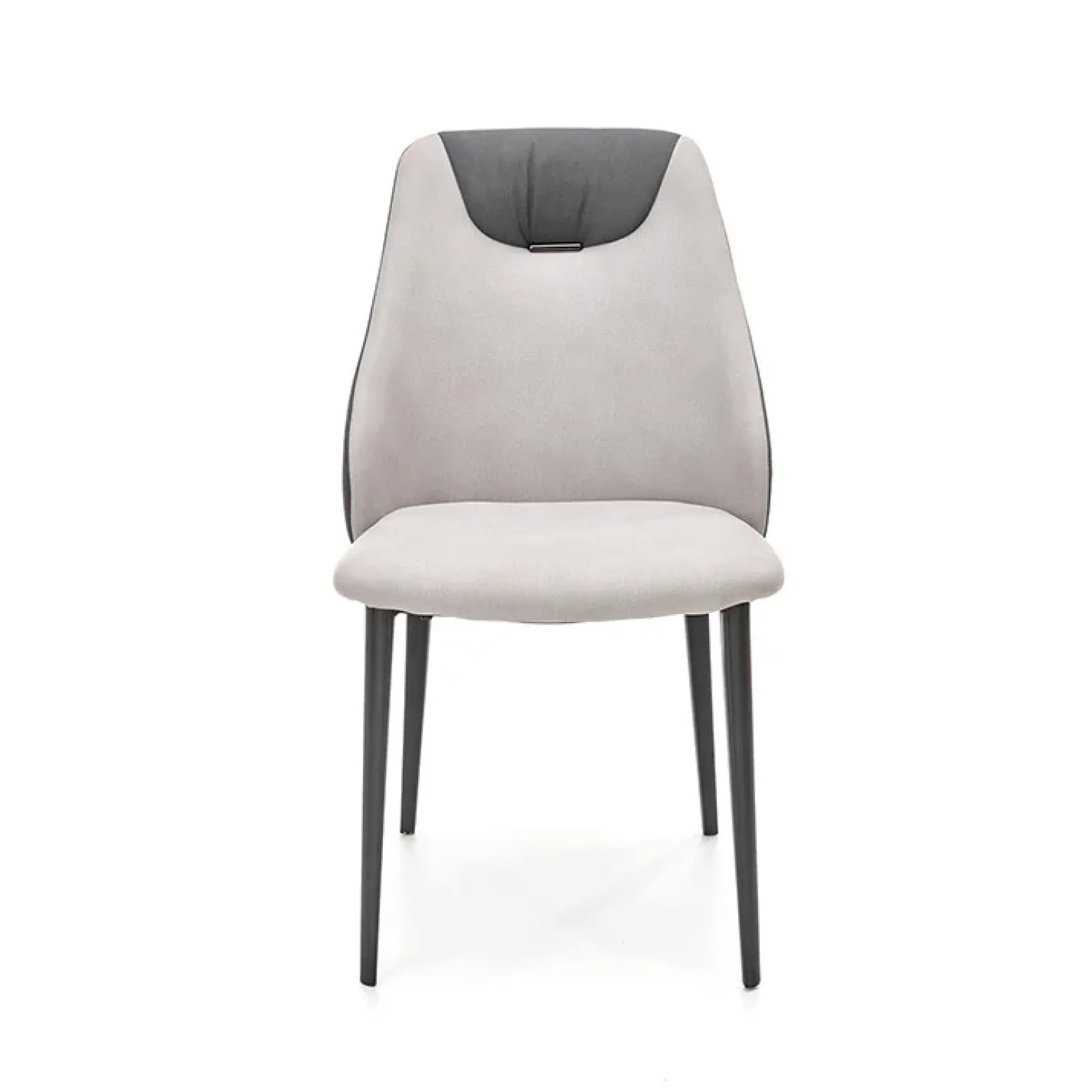 Set 4 sedie moderne da sala in tessuto grigio chiaro e scuro Daichi