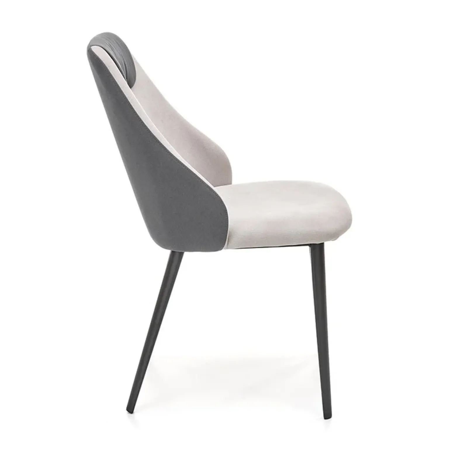 Set 4 sedie moderne da sala in tessuto grigio chiaro e scuro Daichi