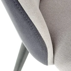 Set 4 sedie moderne da sala in tessuto grigio chiaro e scuro Daichi
