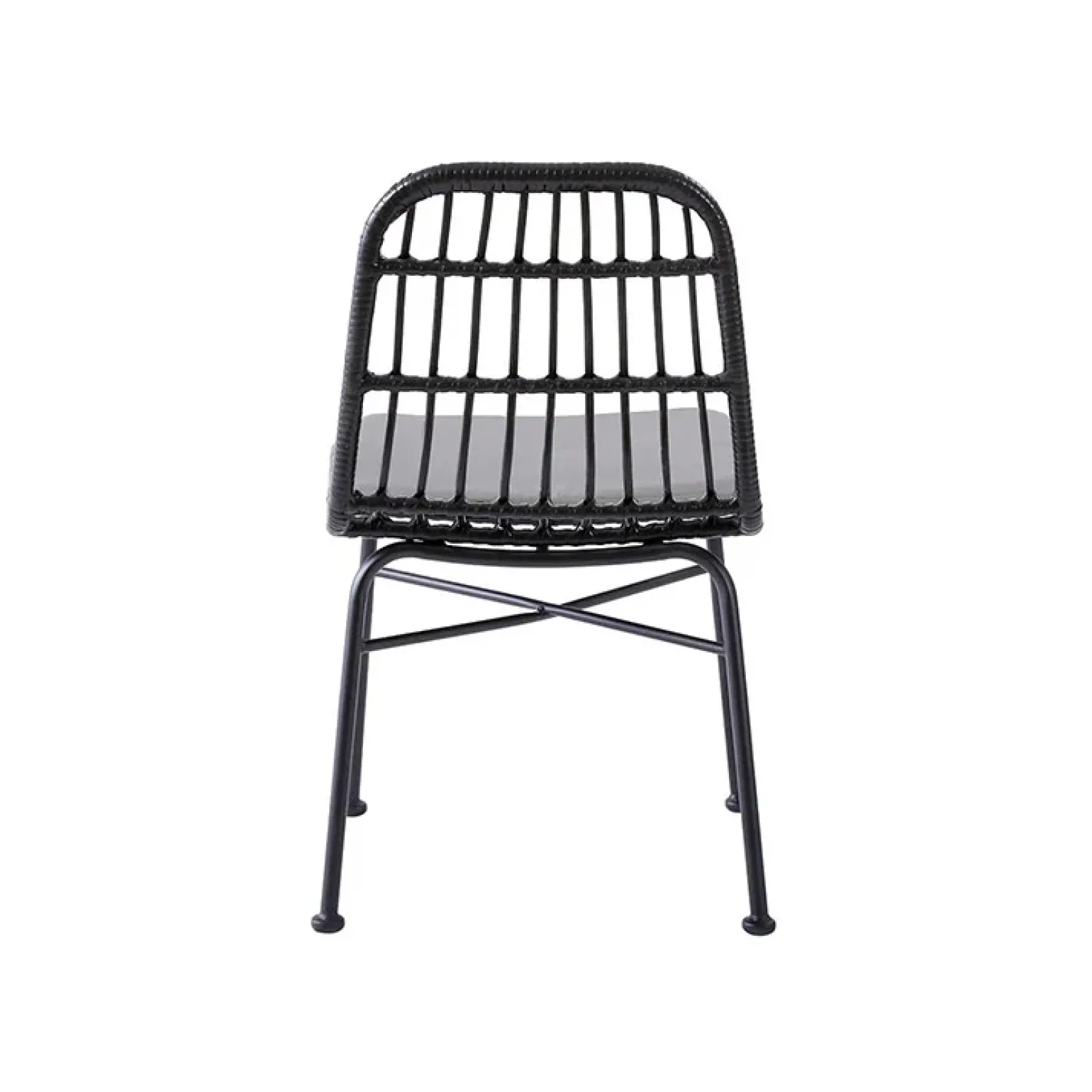 Set 4 sedie moderne da soggiorno in rattan nero Alicia