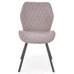 Set 4 sedie moderne imbottite in tessuto grigio Raven