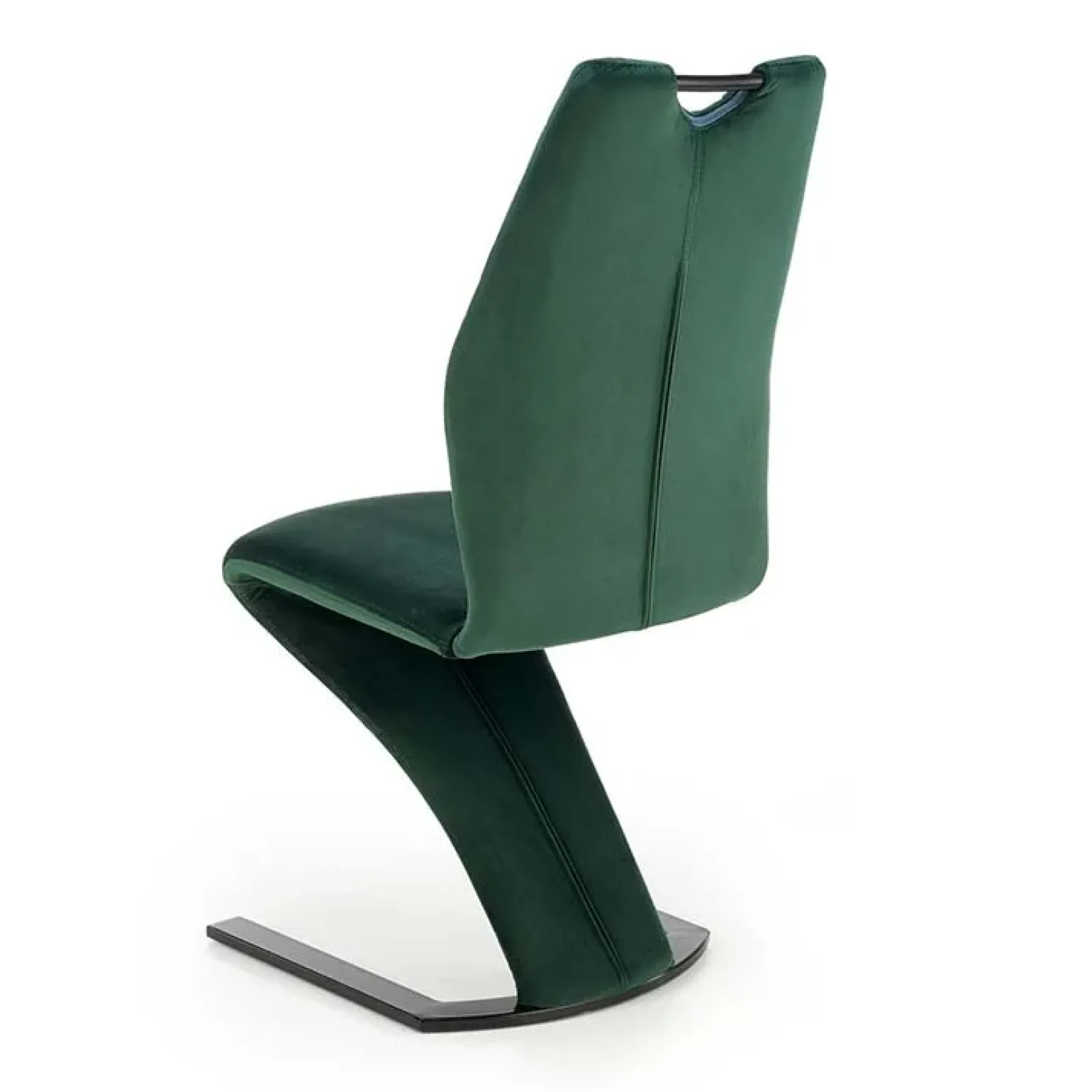 Set 2 sedie moderne imbottite in velluto verde acciaio nero Juliet