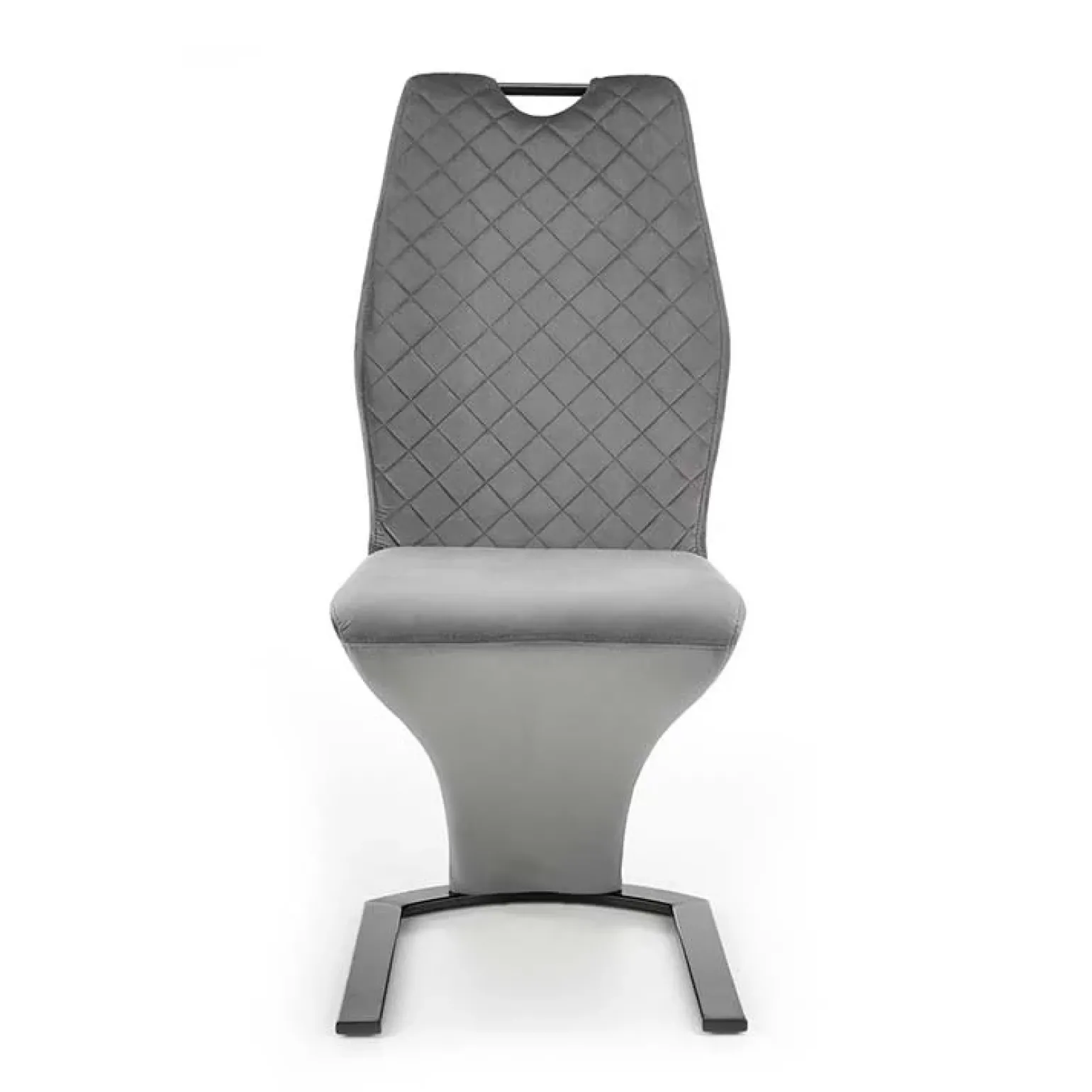 Set 2 sedie moderne imbottite in velluto grigio acciaio nero Juliet