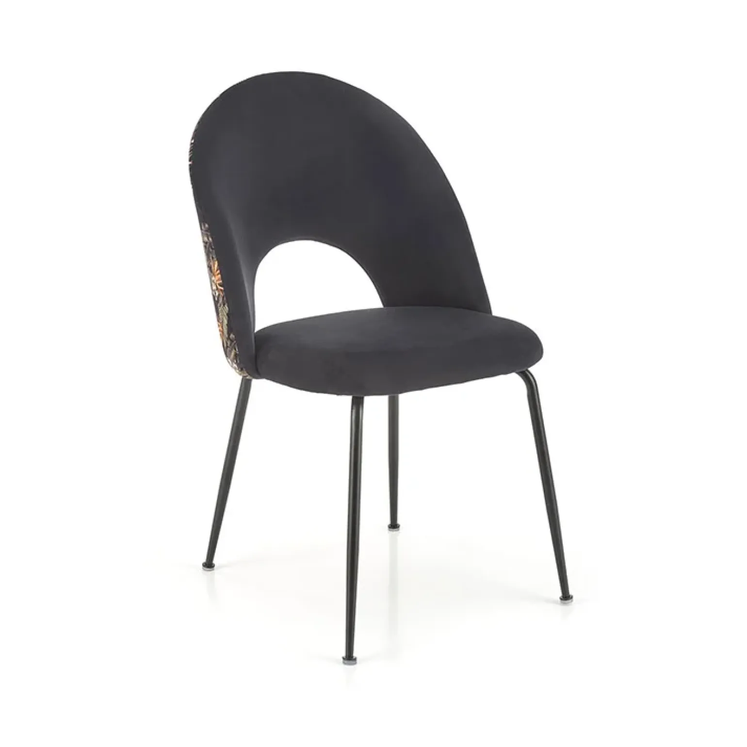 Set 4 sedie moderne in tessuto nera multicolore Pablo