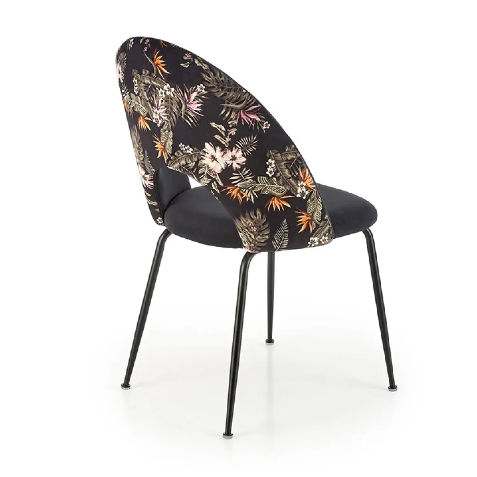 Set 4 sedie moderne in tessuto nera multicolore Pablo