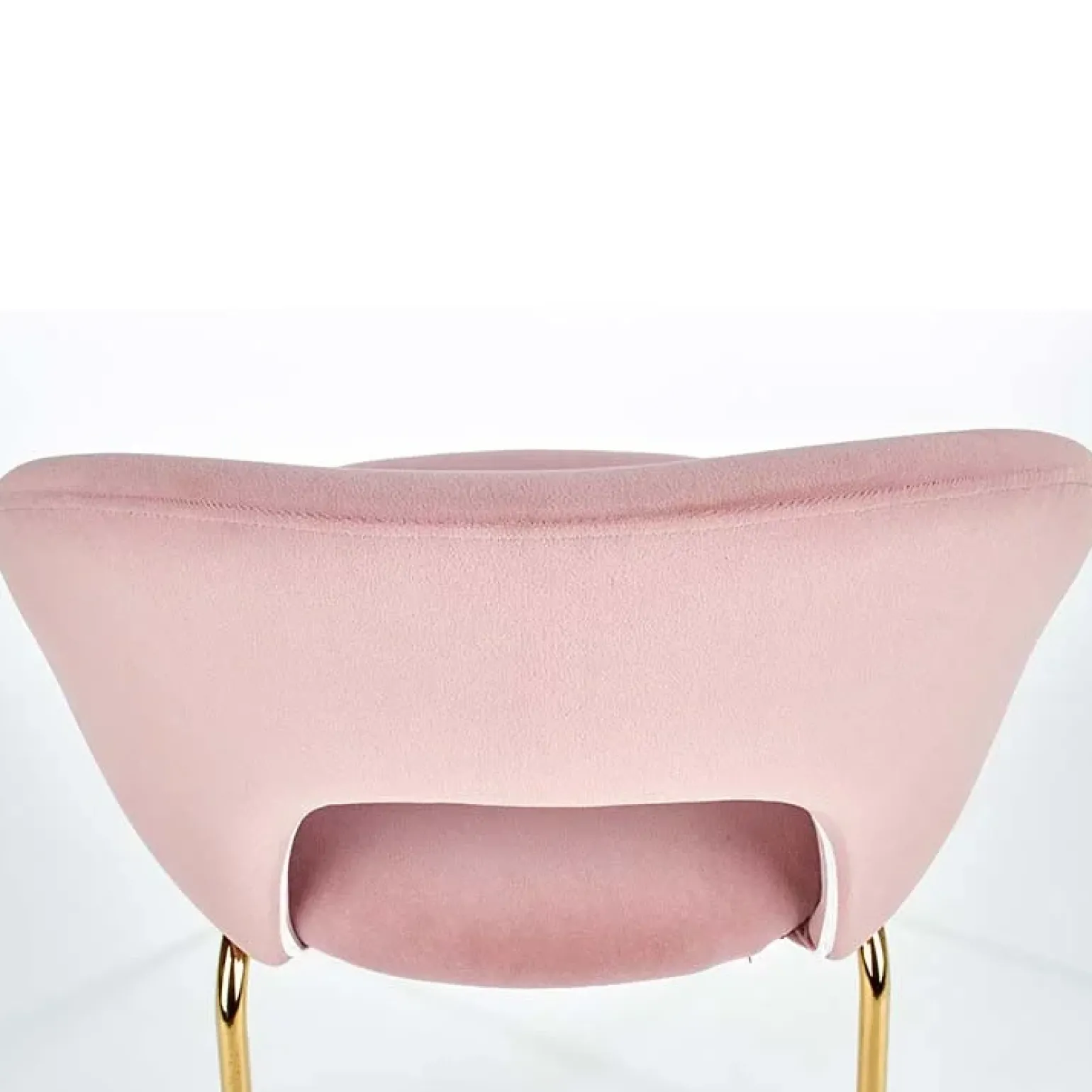 Set 4 sedie moderne in velluto rosa con gambe acciaio oro Jamila