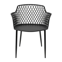 Set 2 sedie polipropilene design con braccioli nero opaco Messina
