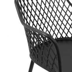 Set 2 sedie polipropilene design con braccioli nero opaco Messina