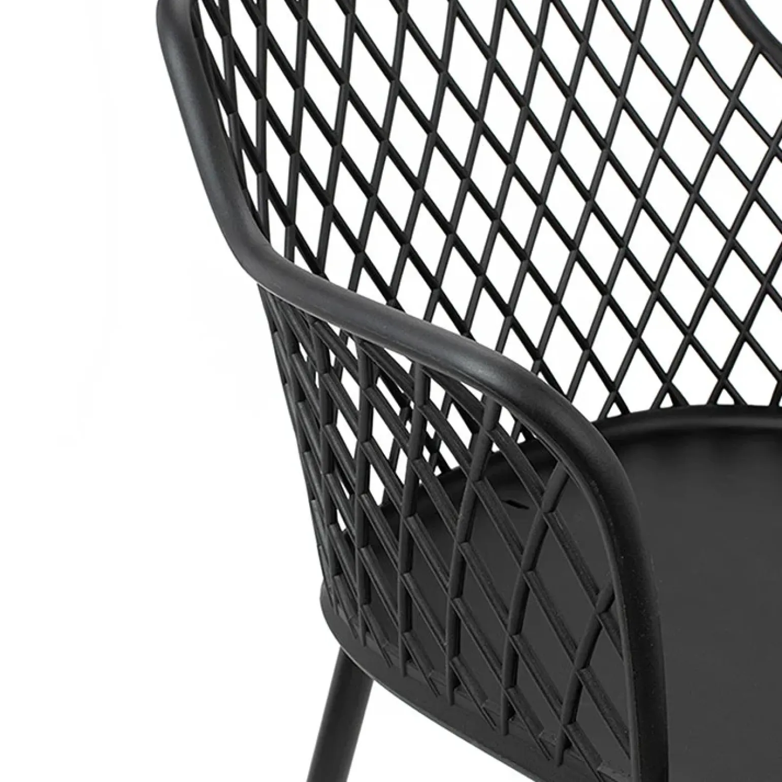 Set 2 sedie polipropilene design con braccioli nero opaco Messina