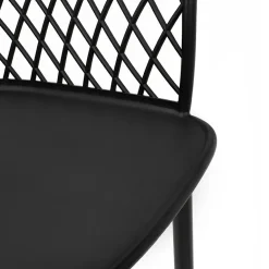 Set 2 sedie polipropilene design con braccioli nero opaco Messina