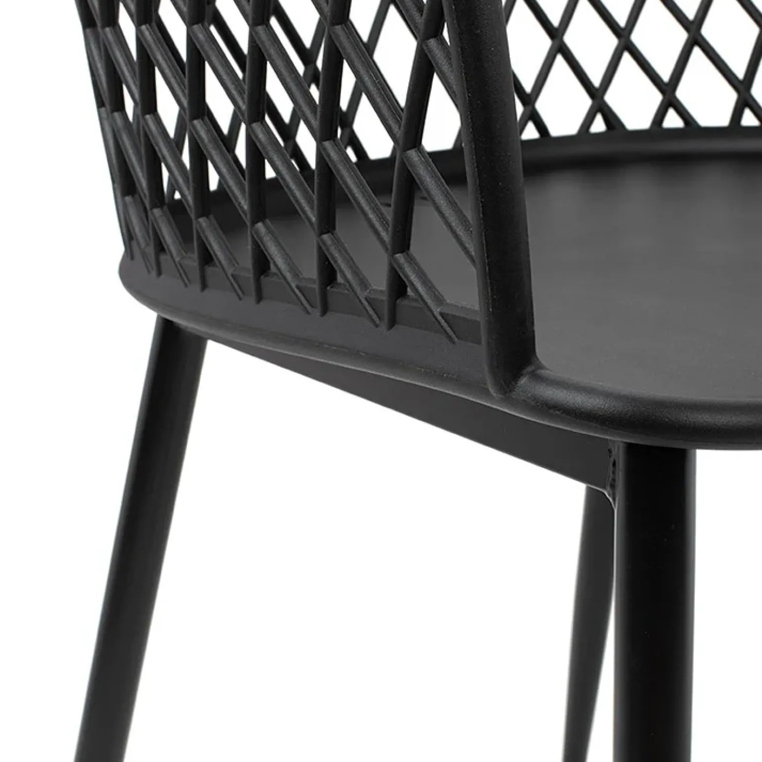 Set 2 sedie polipropilene design con braccioli nero opaco Messina