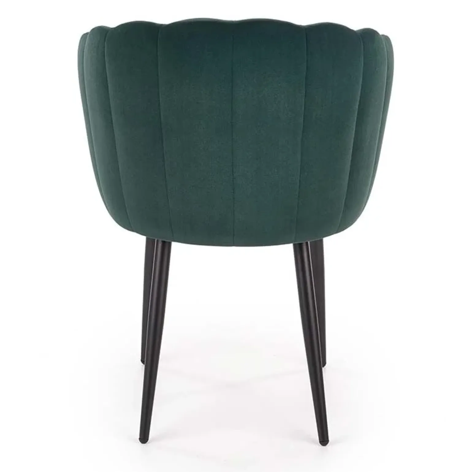 Set 2 sedie soggiorno imbottite in velluto verde con gambe in nero Cinzia