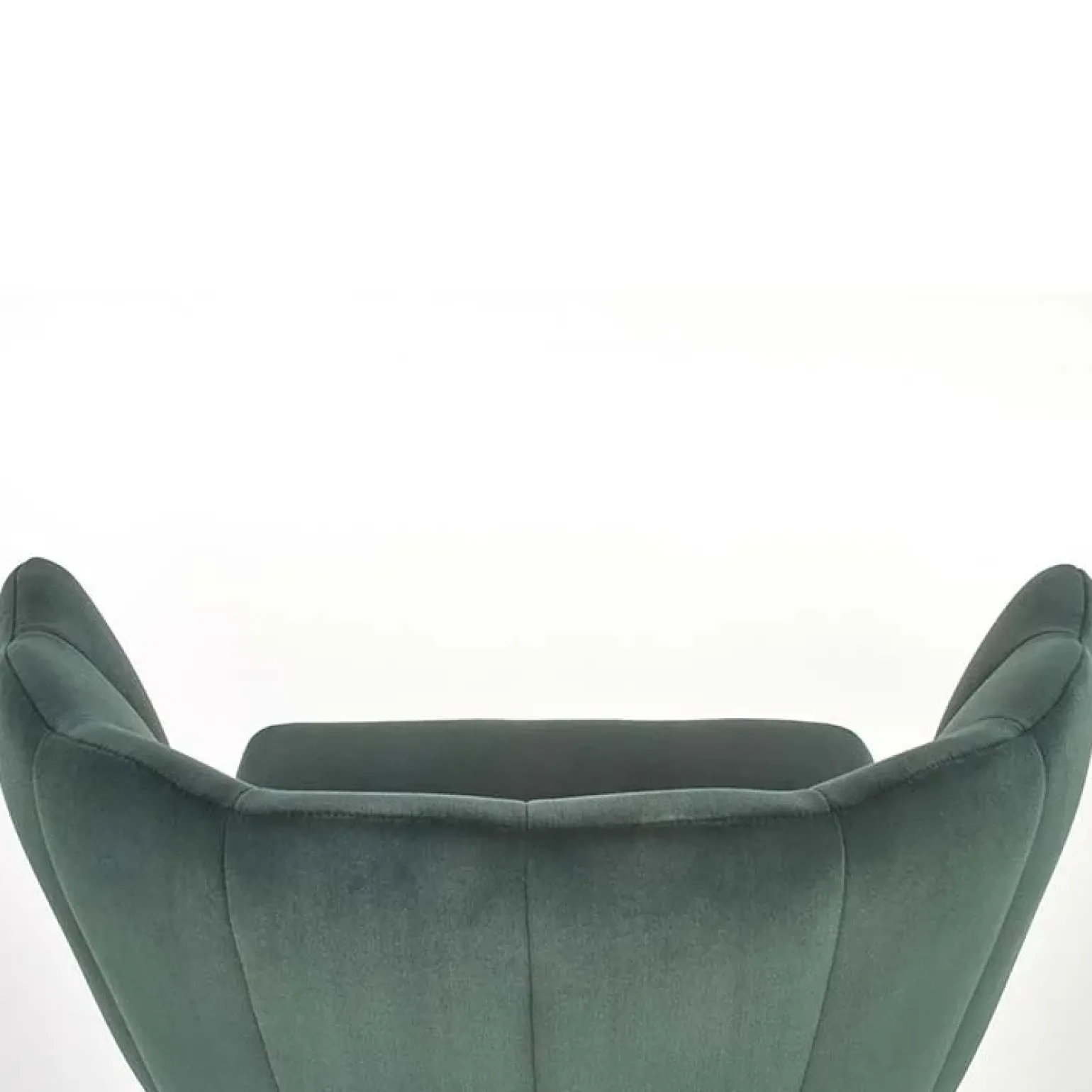 Set 2 sedie soggiorno imbottite in velluto verde con gambe in nero Cinzia