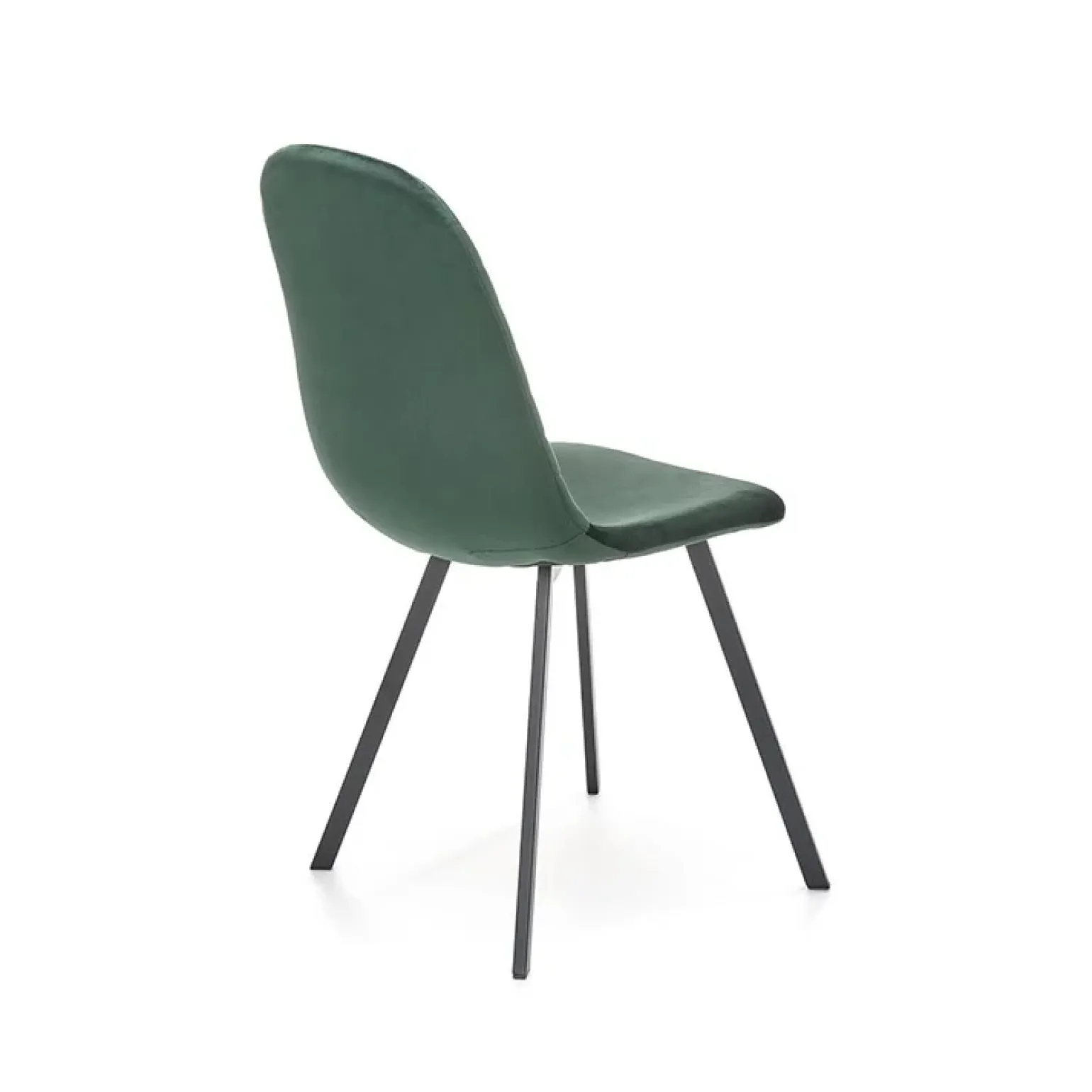 Set 4 sedie soggiorno moderne in velluto verde scuro nero Icaro