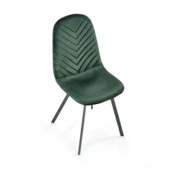 Set 4 sedie soggiorno moderne in velluto verde scuro nero Icaro