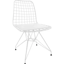 Set 4 sedie soggiorno moderne industrial metallo bianco Next