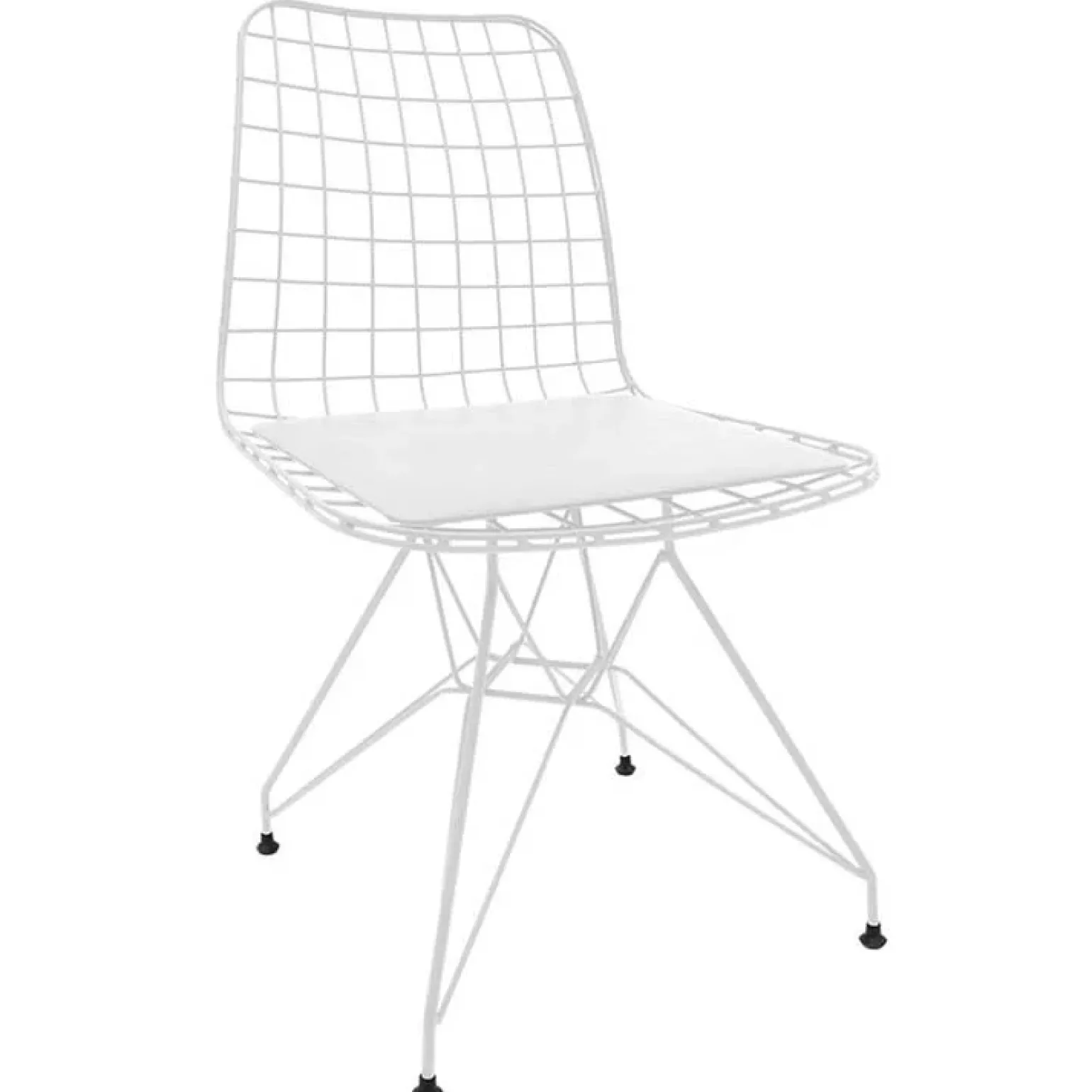 Set 4 sedie soggiorno moderne industrial metallo bianco Next