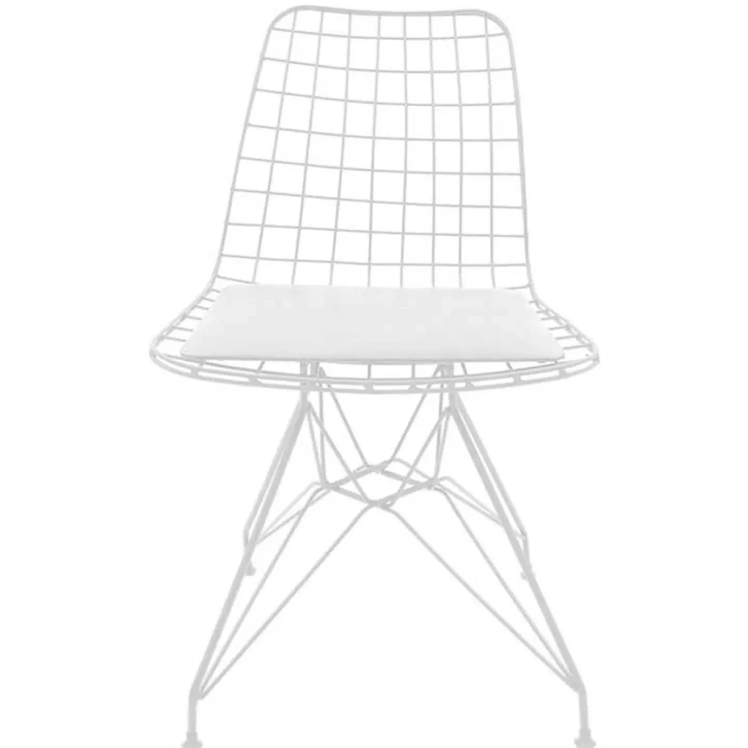 Set 4 sedie soggiorno moderne industrial metallo bianco Next
