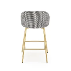 Set 2 sgabelli alti moderni in velluto nero bianco oro Tauret