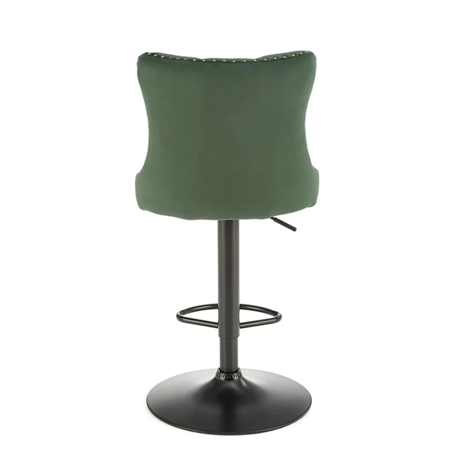 Set 2 sgabelli alti regolabili in velluto verde scuro Himeko