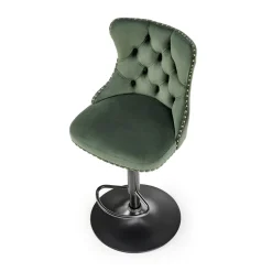 Set 2 sgabelli alti regolabili in velluto verde scuro Himeko