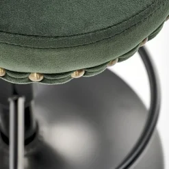 Set 2 sgabelli alti regolabili in velluto verde scuro Himeko