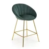 Set 2 sgabelli moderni in velluto verde scuro oro Darko
