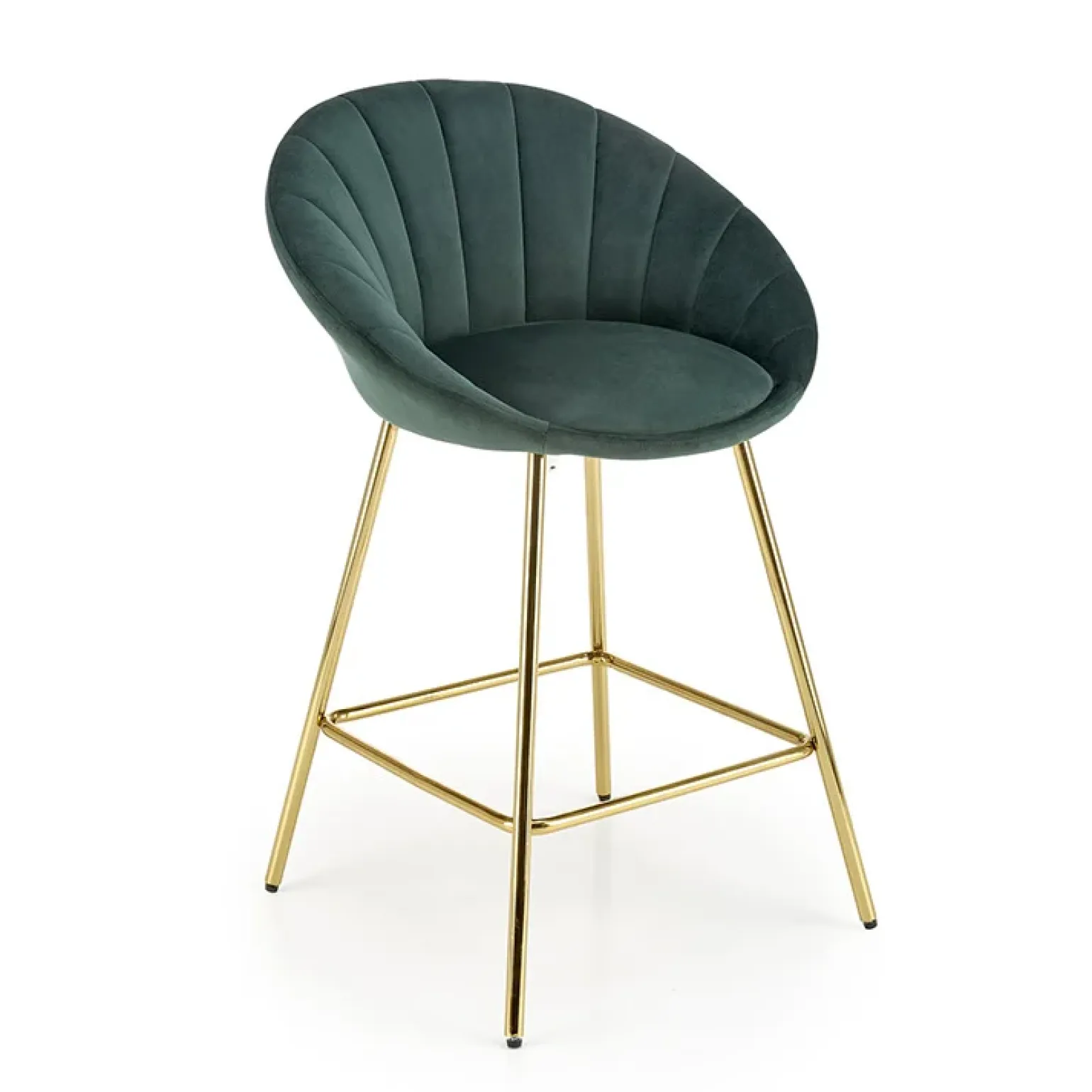 Set 2 sgabelli moderni in velluto verde scuro oro Darko