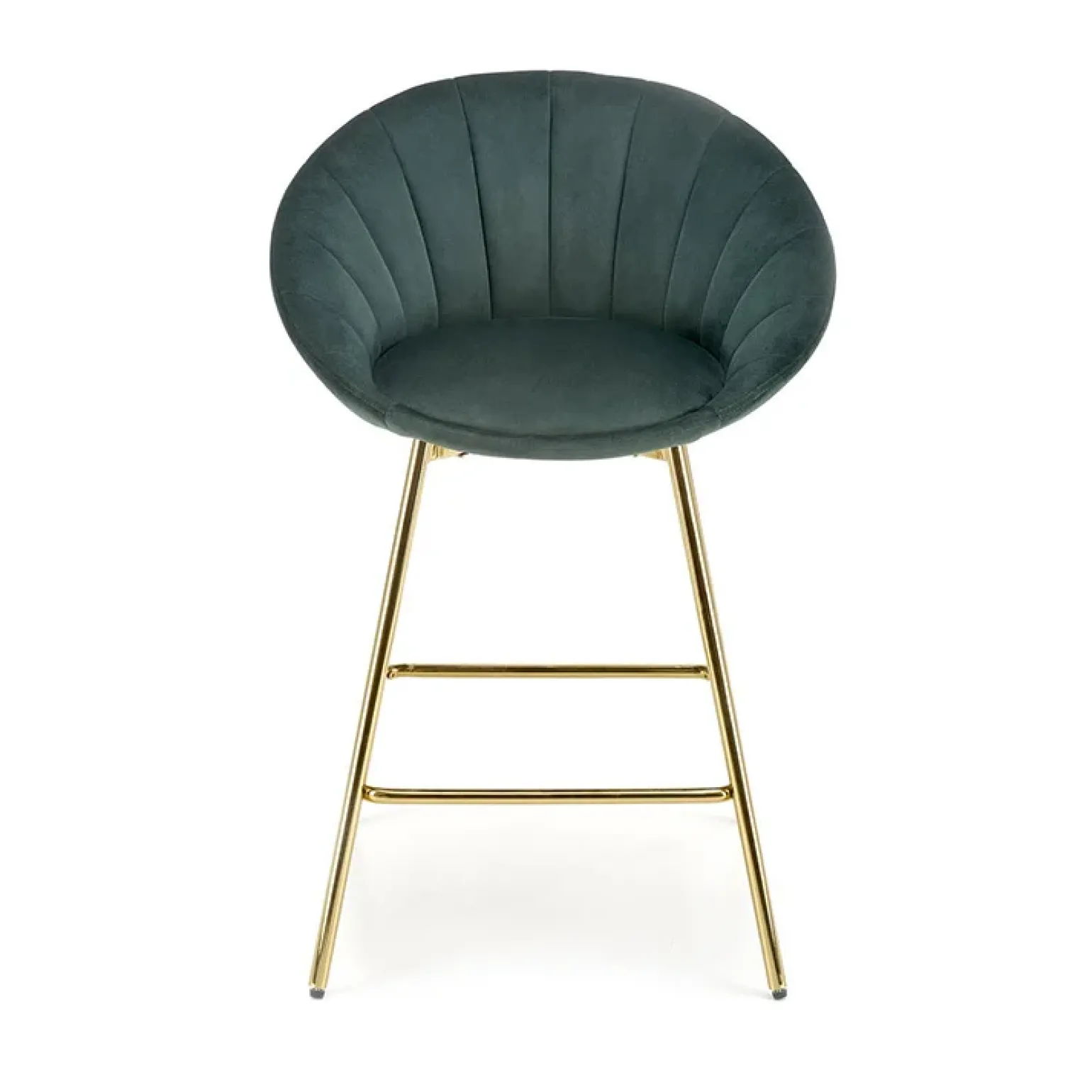 Set 2 sgabelli moderni in velluto verde scuro oro Darko