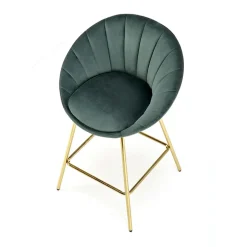 Set 2 sgabelli moderni in velluto verde scuro oro Darko