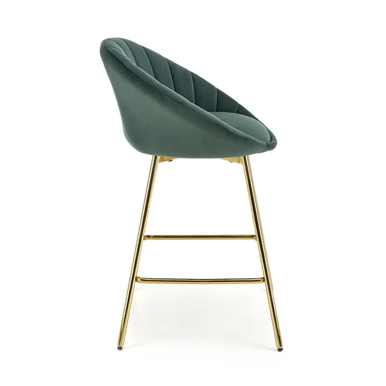 Set 2 sgabelli moderni in velluto verde scuro oro Darko