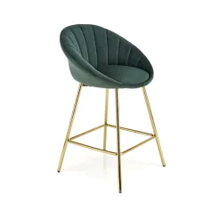 Set 2 sgabelli moderni in velluto verde scuro oro Darko