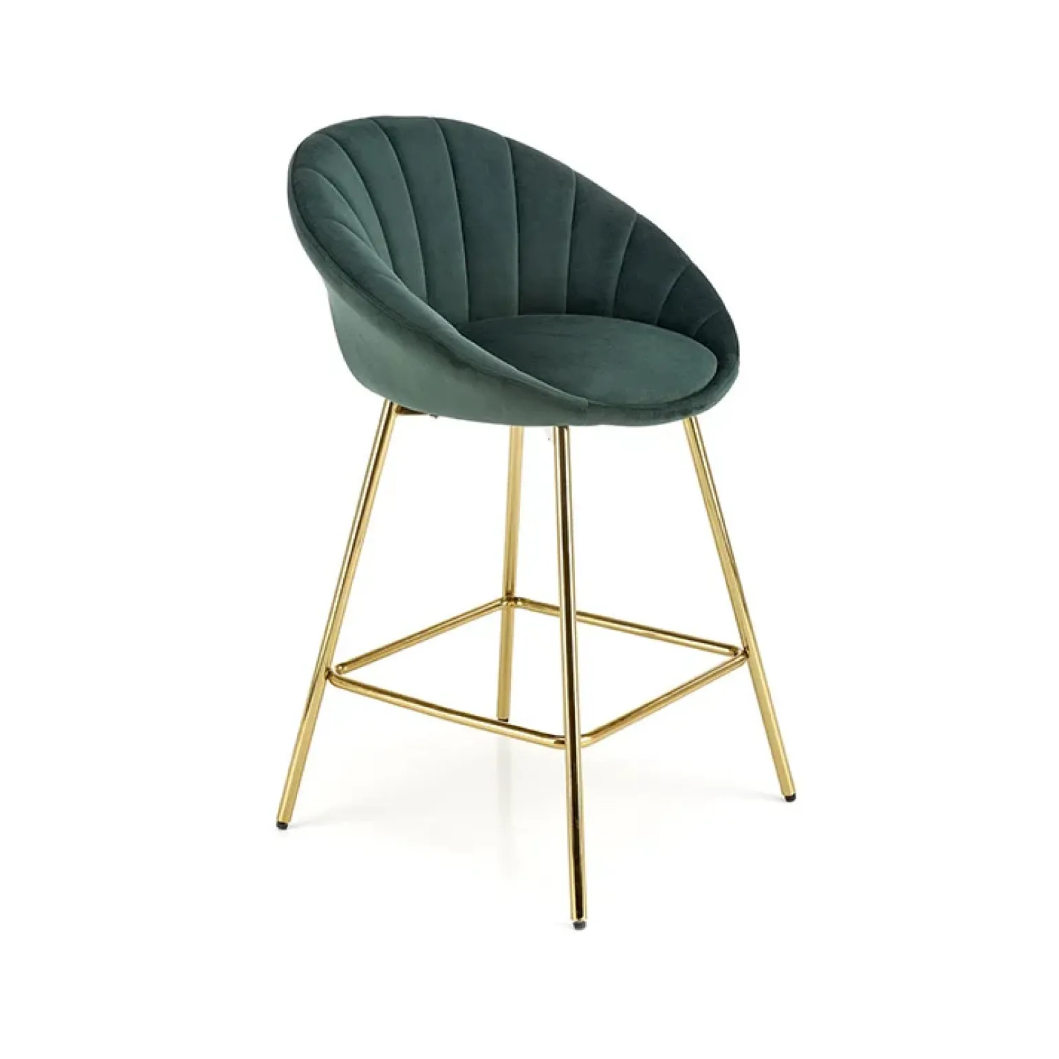 Set 2 sgabelli moderni in velluto verde scuro oro Darko