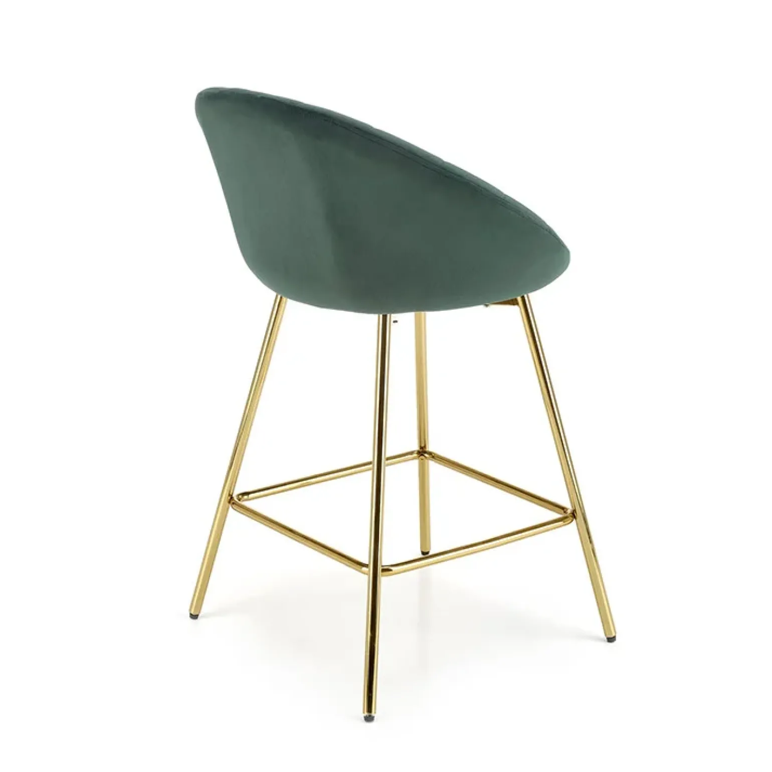 Set 2 sgabelli moderni in velluto verde scuro oro Darko