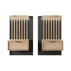 Set comodini 50x104h cm con cassetto rovere antracite Rubik
