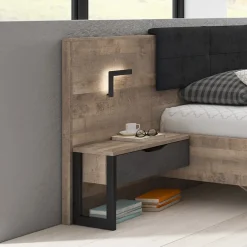 Set comodini 52x100h cm con led grigio quercia Dable