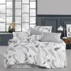 Set copripiumino matrimoniale oversize e federe 240x260cm bianco grigio Ingrid