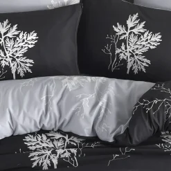Set copripiumino matrimoniale oversize e federe 240x260cm nero bianco Fugace