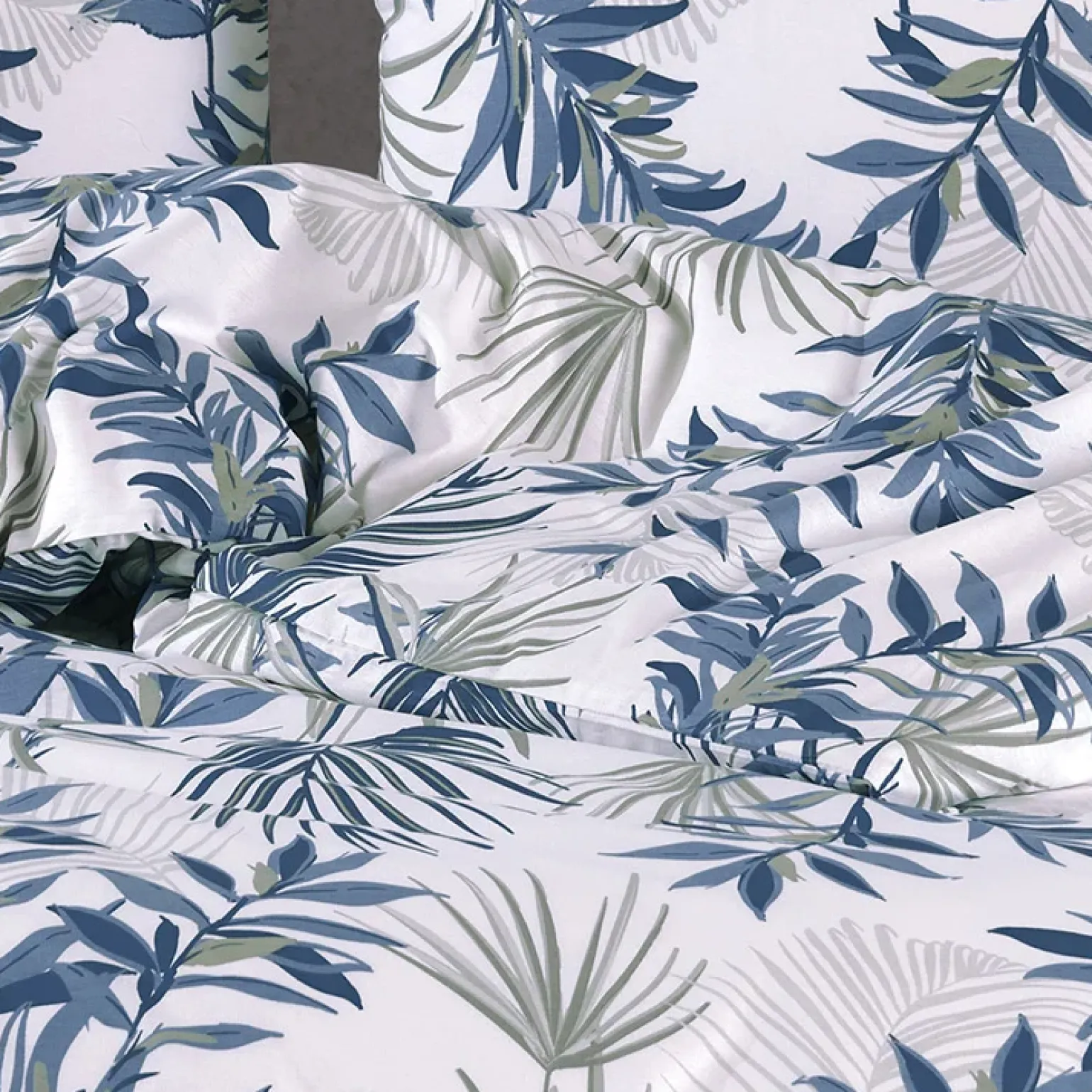 Set copripiumino matrimoniale e federe 220x240cm verde blu Himba