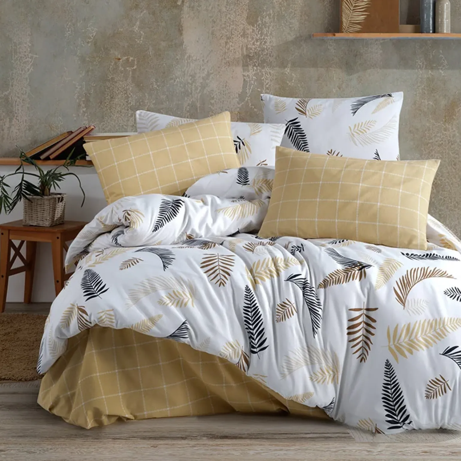 Set copripiumino matrimoniale e federe 220x240cm beige Ingrid