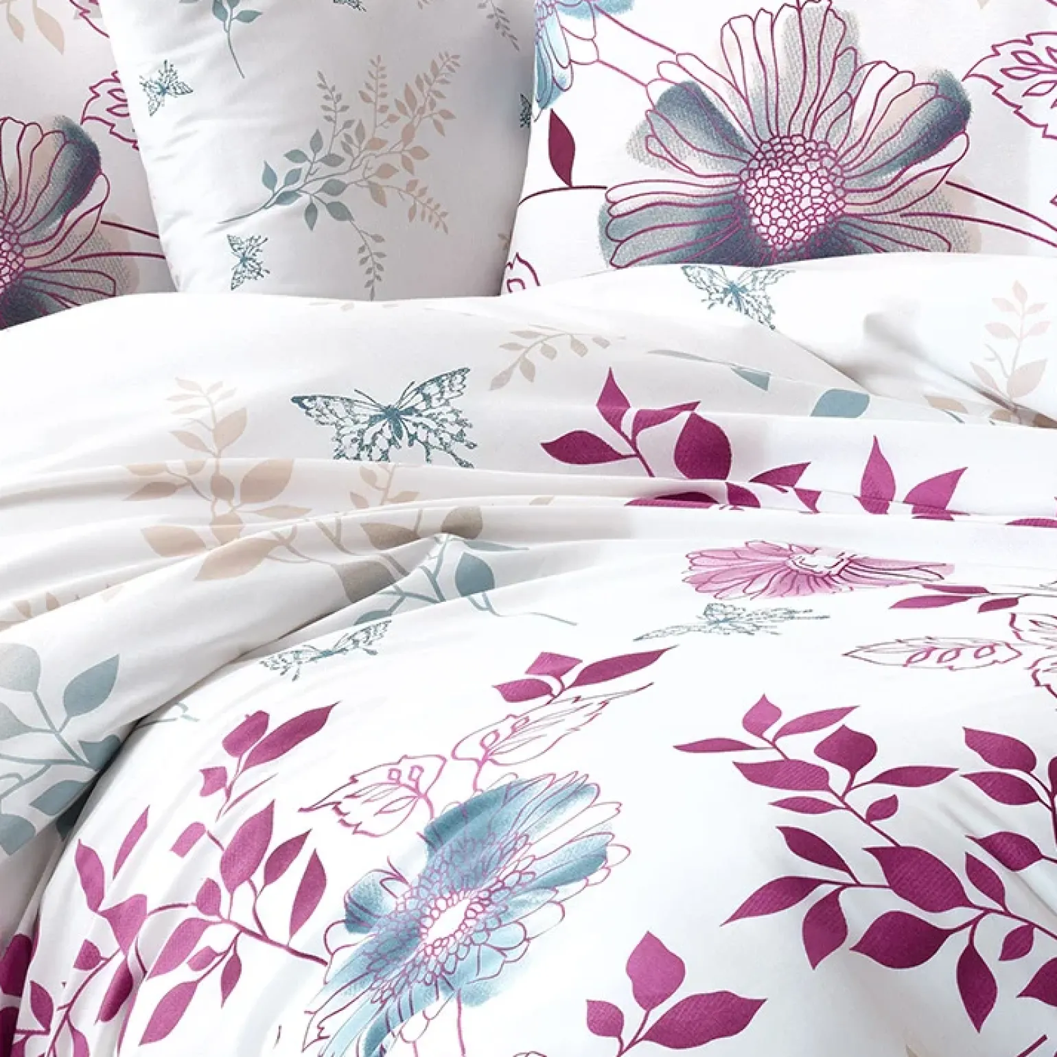 Set copripiumino singolo e federa 140x200cm rosa Iside