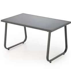 Set giardino relax 75x45cm 2 sedie divano e tavolino acciaio grigio Eden