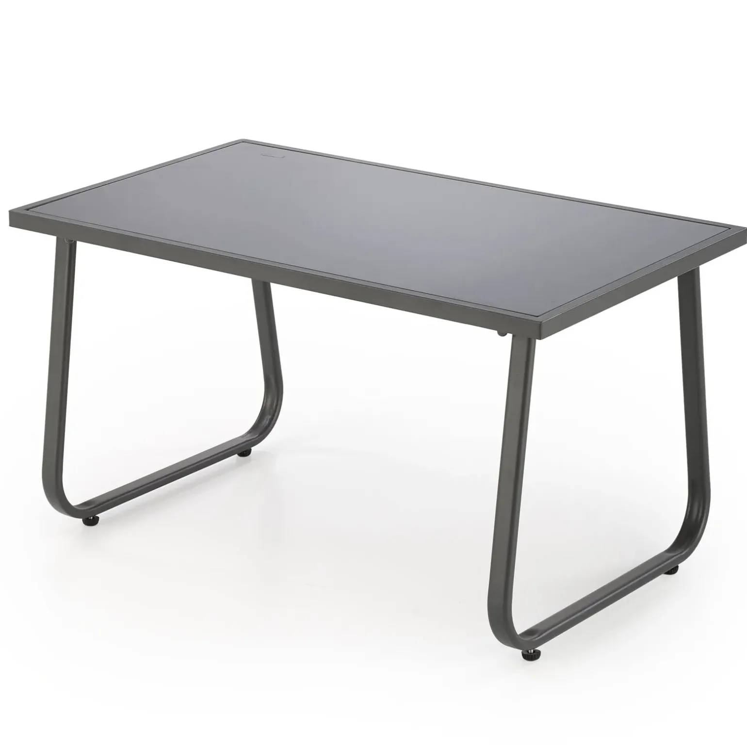 Set giardino relax 75x45cm 2 sedie divano e tavolino acciaio grigio Eden