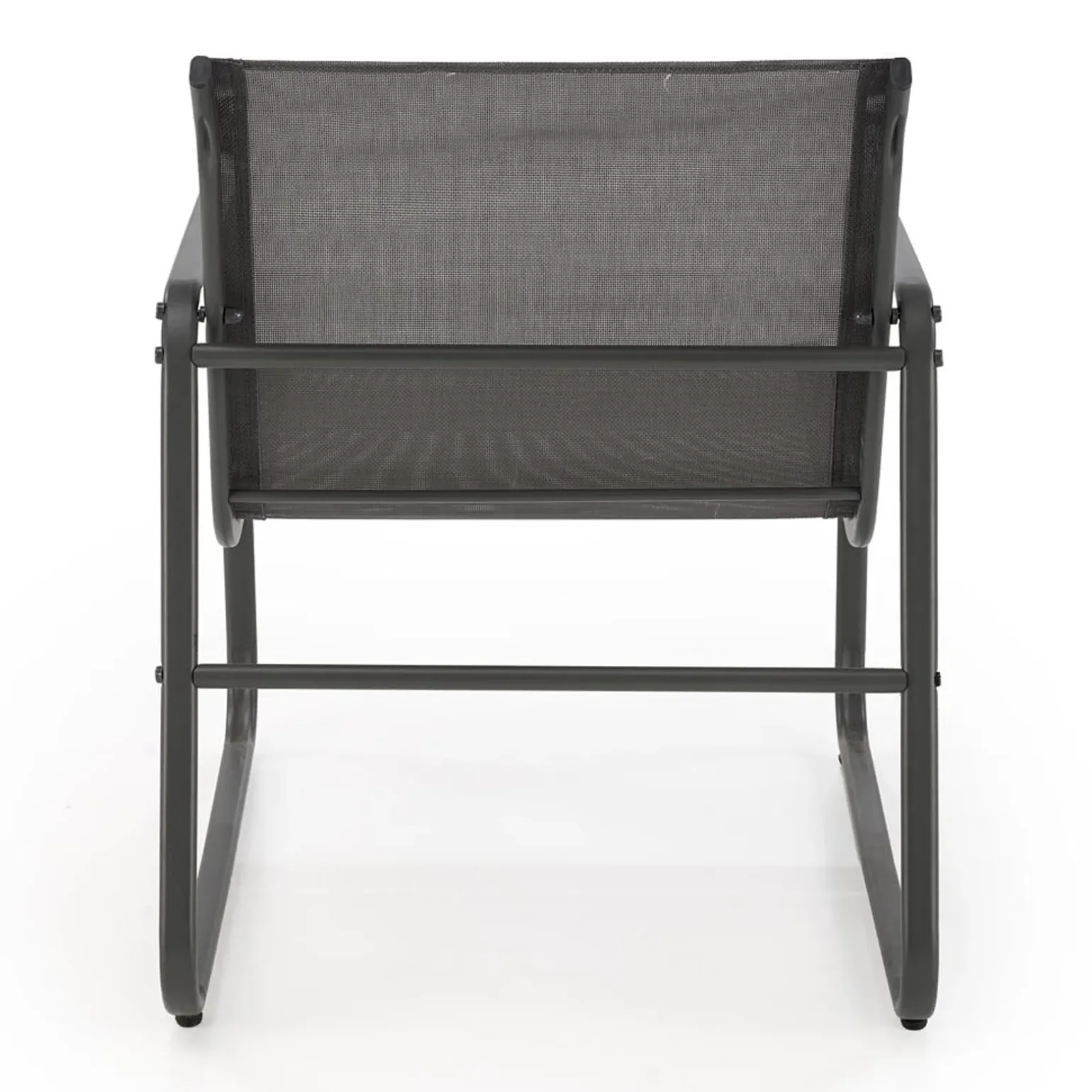 Set giardino relax 75x45cm 2 sedie divano e tavolino acciaio grigio Eden