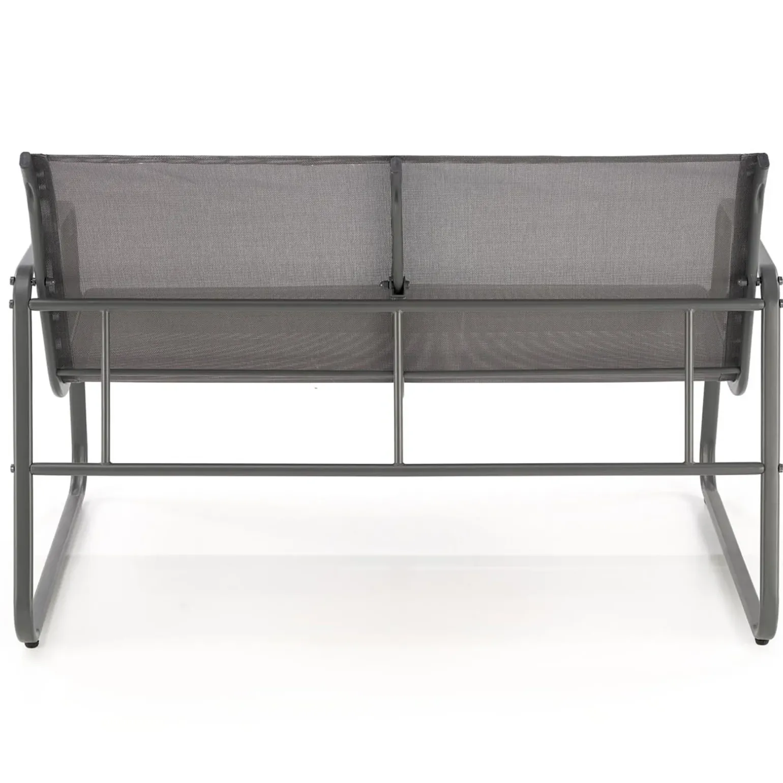 Set giardino relax 75x45cm 2 sedie divano e tavolino acciaio grigio Eden
