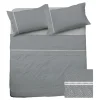 Set lenzuola letto alla francese in cotone grigio Freedom